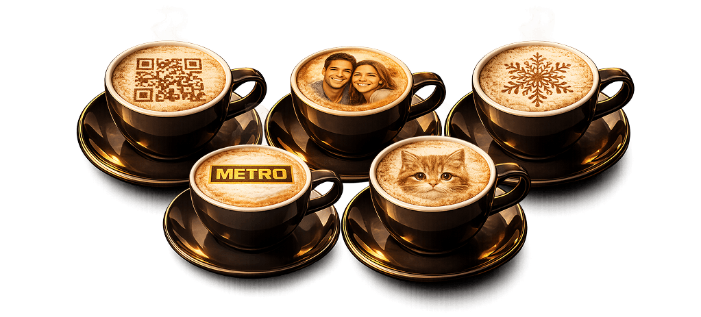 Latte art coffee cups